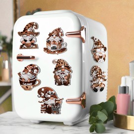 Frienda 12 Pcs Coffee Gnome Refrigerator Diamond Painting Magnets Diamond Art Magnets Easy Kits Interchangeable for Adults Beginners DIY Home Decors Gifts Craft