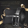 RAINSMORE Cinturones Hombre de Cuero Cinto Hombre Cortable y Ajustable