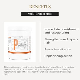 SALERM Mascarilla Capilar Daada - Multi-Proteins Hair Lab - 1000 Ml - Ayuda A Reponer La Queratina Natural - Aporta Volumen Y Fuerza - Sin Parabenos  