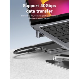 Hagibis Adaptador USB C de 240 W 40 Gbps 8K, paquete de 2 adaptadores USB-C macho a hembra, conector USB4 para Thunderbolt 4/3, ROG Ally, cubierta de vapor, interruptor, acoplamiento, Mac, tablet