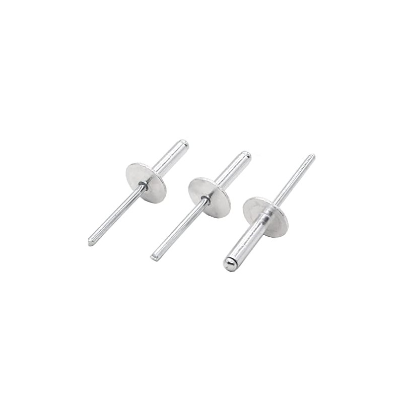 binifiMux 60pcs Large Flange Blind Rivets, 3/16" x 3/4" Aluminum