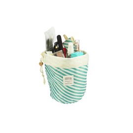 Fantasia - Drawstring Toiletry Bag: Hanging Cosmetic Bag for Makeup and Accessories - 23.5 cm High - Women's Toiletry Bag - Makeup Bag, Turquoise/White, Classic