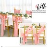 Pesonlook 100Pcs Satin Chair Sashes Ties, Rose Gold Satin Chair