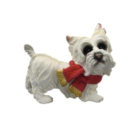SecureFix Direct White Yorkshire Terrier Christmas Westie (West Highland Dog Xmas Ornament Figurine)