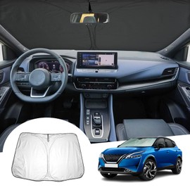 GAFAT Kompatibel mit Nissan Qashqai J12 e-Power 2023 2024 Sonnenschutz Frontscheibe Innen, Qashqai e Power Windschutzscheibe Sonnenschirm Sonnenblende, Abkühlung, UV Schutz