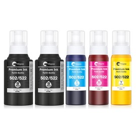 Hiipoo 502 522 Refill Ink Bottle Replacement for Epson 502 522 (Not for Sublimation) for ET-2750 ET2720 ET-2803 ET-2800 ET-3750 ET-4750 ET-3760 ET-4760 ET-2850 ET-4800 ET-3700 ET-15000 Printer