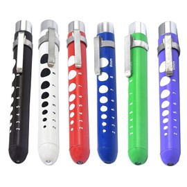 AAProTools Pen Light Nurse Penlight Reusable White Led Pen Light with Pupil Gauge Measurements for Doctor Stethoscope Healthcare Nursing School Students (Pack of 6)