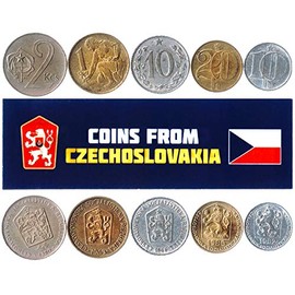 Hobby of Kings Different Coins - Old, Collectible Czechoslovakian Foreign Currency for Collecting Book - Unique, Commemorative World Money Sets - Gifts for Collectors - Collection of 5