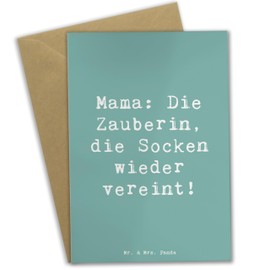 Mr. & Mrs. Panda Grußkarte Spruch Mama Zauberin - Geschenk, Anerkennung, Dankbarkeit, Jubiläen, Weihnachten, Lächeln, Glückwunschkarte,