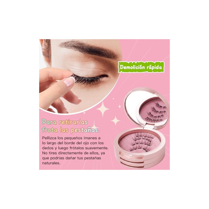 WEIYANG Kit de Pestañas Postizas Magnéticas, Incluye Aplicador y Caja