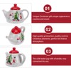 Housoutil Christmas Tree Teapot, Christmas Teapot with Handle, Ceramic Christmas