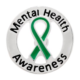 Mental Health Awareness Pin - Green Ribbon Awareness Lapel Pin - Perfect for Support Groups & Fundraisers! - 1 Pin
