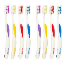 Shield Care Sensation Expert Toothbrush with Care Cap for Deep Cleaning, Soft Rubber Handle, Medium Bristles, Ideal for Adults, 8 Count (Pack of 1)