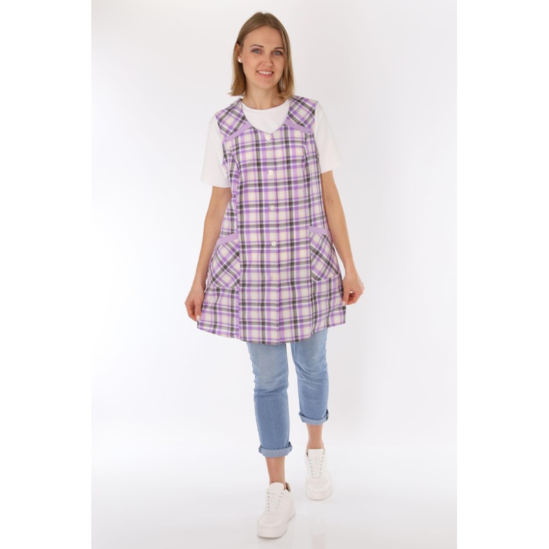 7/8 Tunic Short Colourful Apron Without Arms Cooking Apron, Design