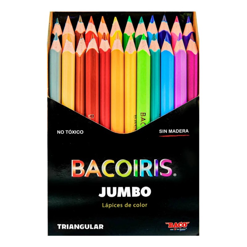 Baco | Bacoiris Jumbo Triangulares Punta 3.3mm - 24 Colores