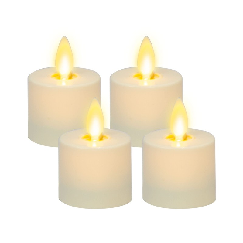 Luminara Flickering Flameless Pearl Ivory Tealights - Warm LED Light