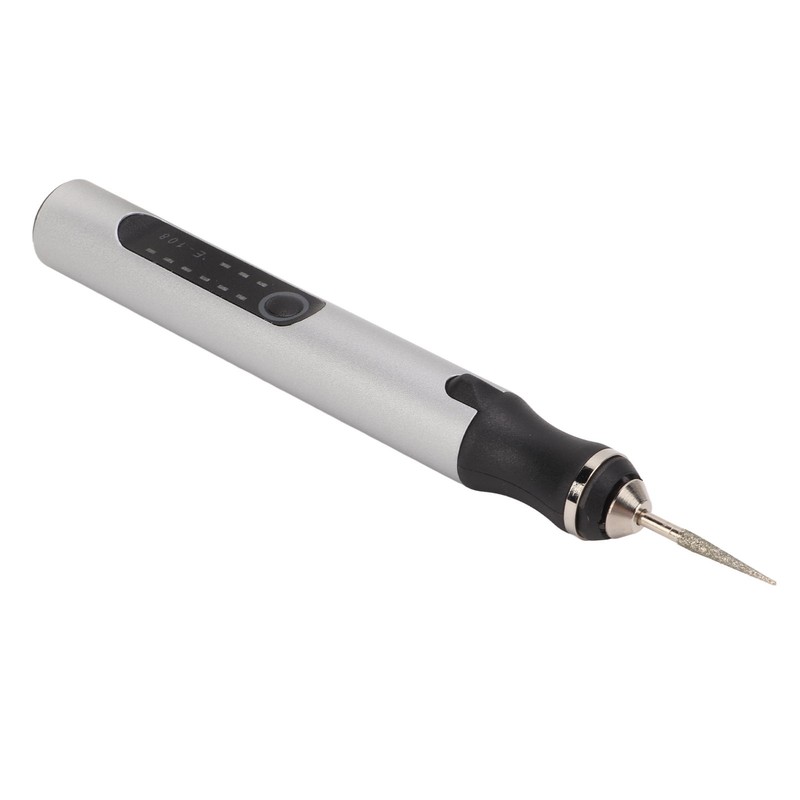 Electric Engraving Pen Aluminum Alloy Silver Mini Micro Engraver with