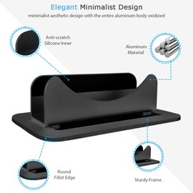 Mac Mini Vertical Stand, IFCASE Aluminum Non-Slip Desktop Vertical Stand Holder for Apple Mac Mini 2010-2023 M2 Pro with Cover (Black)