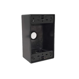 Sealproof 1-Gang 3 1/2-Inch Holes Weatherproof Rectangular Exterior Electrical Outlet Box with 3 Outlet Holes, Three 1/2" Holes, Single Gang, UL Listed, Bronze