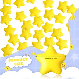 Lenwen 150 Pieces Yellow Star Stress Ball Bulk, 2 Inch Foam Mini Star Stress Relief Toy for Teens and Adults Students Bag Fillers, School Carnival Prizes, Employee Appreciation Gifts