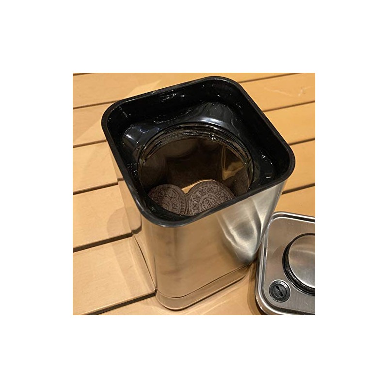 Dulton K915-1285M Condiment Container Cube Jar with Press Lid Medium