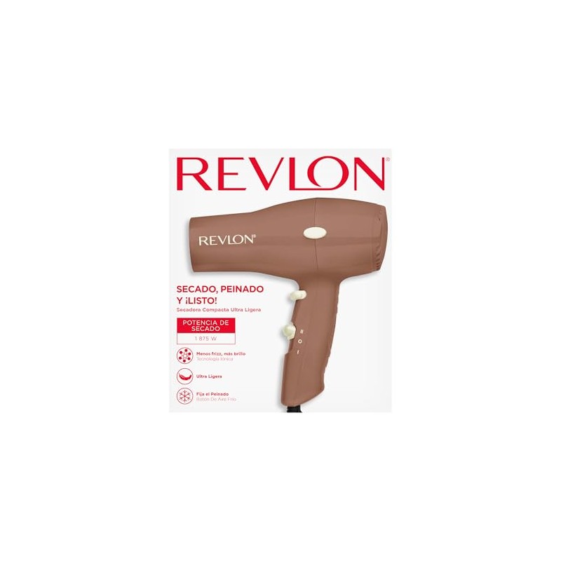 Revlon Secadora Ligera de 1875 W, Moka y Rosa