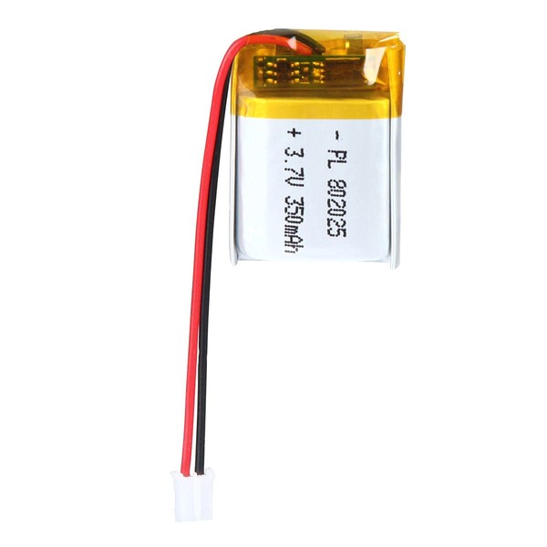 YDL 3.7V 350mAh 802025 Lipo Battery Rechargeable Lithium Polymer ion Battery Pack with PH2.0mm JST Connector