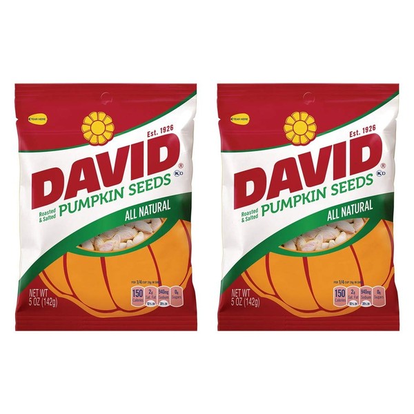 David Pumpkin Seeds, Roasted and Salted, 5 oz bag, (2 pack)