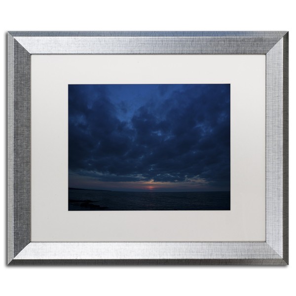 Contemplative Sunset by Kurt Shaffer, White Matte, Silver Frame 16x20-Inch