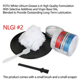 FOTU 130 White Lithium Grease - High Performance Lubricant for All Your Mechanical Needs - 100% Pure & Long - Lasting - Ideal for Bearings, Chains, Garage Door Hinges, Windows Tracks (3.5 Oz, 1-Pack)