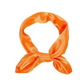 1 Piece of Orange Square Satin Scarf Wrap Neck Scarf