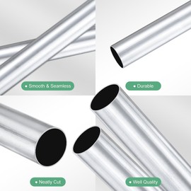 M METERXITY 2 Pack 300mm 6063 Aluminum Round Tube 15mm ID 16mm OD Seamless Aluminum Tubing for Construction, Processing, DIY Craft Metal Straight Pipe [0.59x0.63x11.8IN]