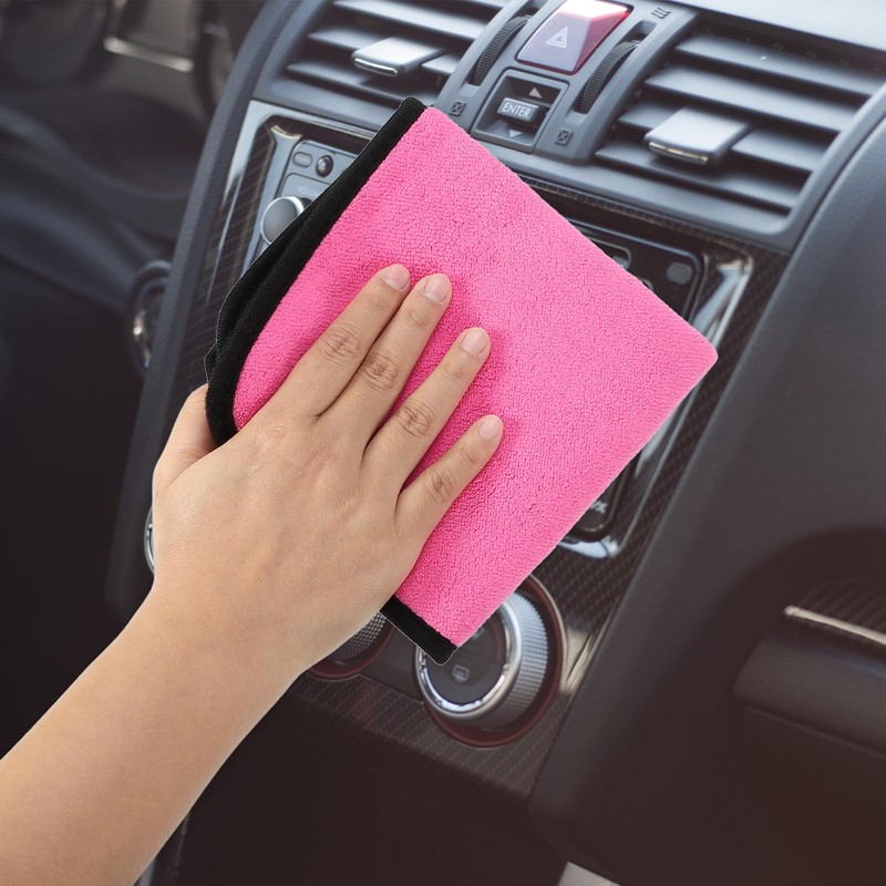 X AUTOHAUX 4pcs Microfibre Car Drying Towel 11.81"x11.81" Extra Large