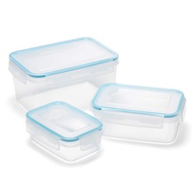 Addis 503042 Clip & Close Rectangle Food Storage Set, 3 Piece Set