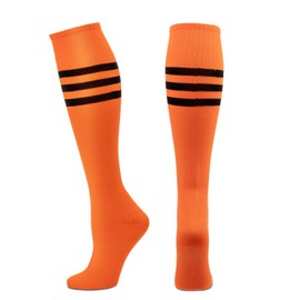 DRESHOW 3 Pairs Colorful Knee High Tube Socks Casual Stripe Soccer Sock High Witch Knee Socks for Men Women
