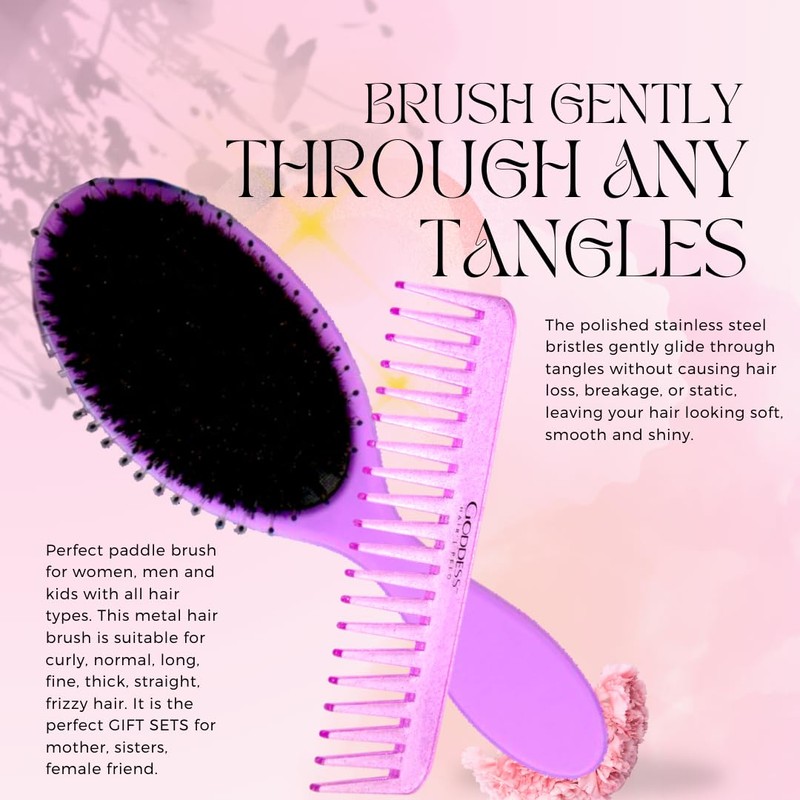 GODDESS HAIR GIFT BOX (BRUSH AND COMB PURPLE)