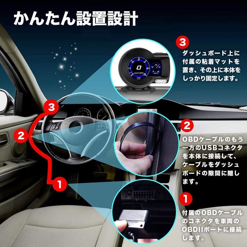 External Speedometer Tachometer Head Up Display HUD OBD Digital Advanced