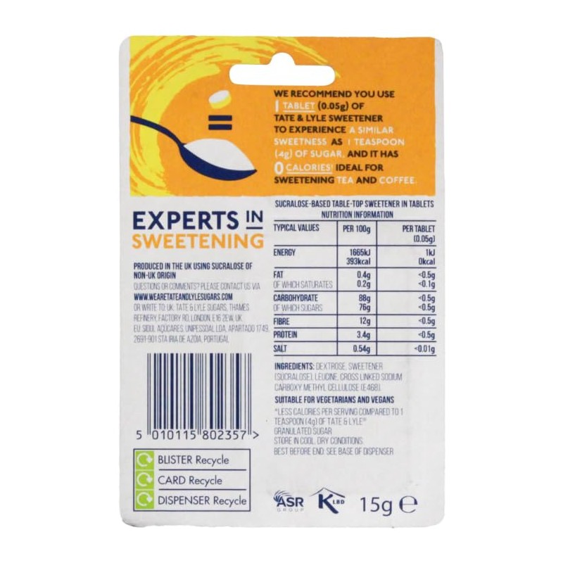 Sweetener - Zero Calorie Sucralose Tablet Dispenser - 2 Pack