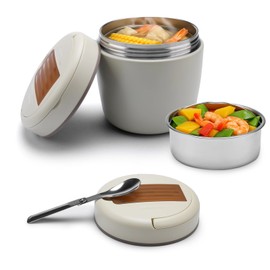 ELUBLU Stainless Steel Lunch Box - 1.3L Leak Proof & Vacuum Insulated Food Container - Eco Friendly Bento Box for Adults, Kids, Office & Outdoor Use - Durable, Easy to Clean & Food Safe