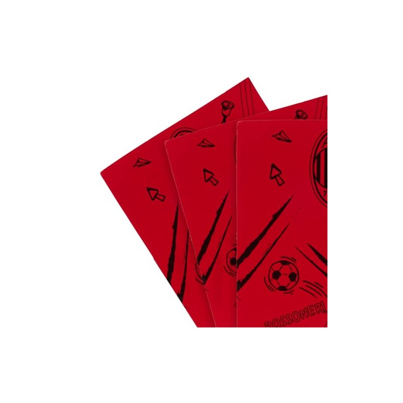 A.C. Milan Set mit 3 linierten Notizbüchern, 0,5 cm, Format