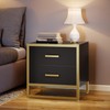 YITAHOME Nightstands Set of 2, Black Nightstands with Charging Station