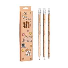 ISABELLA MOON Pack of 12 Princess Spider HB Pencils with erasers Kids Children Party Bag Fillers School Office (Capybara)
