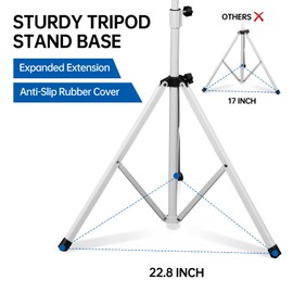 Mosen Portable Sheet Music Stand, Heavy Duty Music Stands Adjustable Tripod Stand with Carrying Bag, Desktop/Floor Music Stand Height Adjustable Book Holder, Unfolds In Seconds, White
