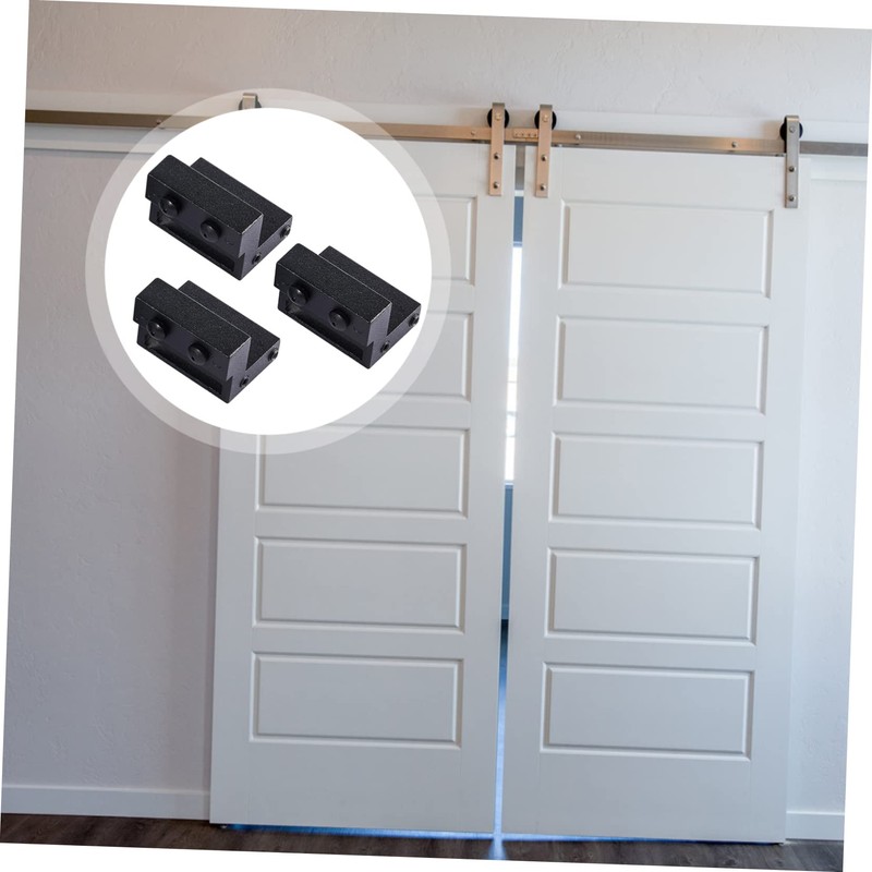 TEHAUX 3pcs Barn Door Stopper Carbon Bumper for Sliding Doors