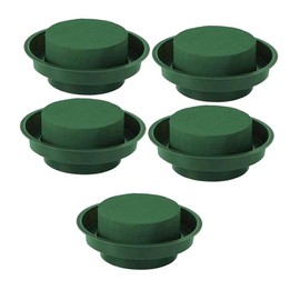 Bruafsir 5 Pack DIY Flower Arrangement Kit Green Round Wet Floral Foam with Bowl, Wedding Aisle Flowers, Party Decoration