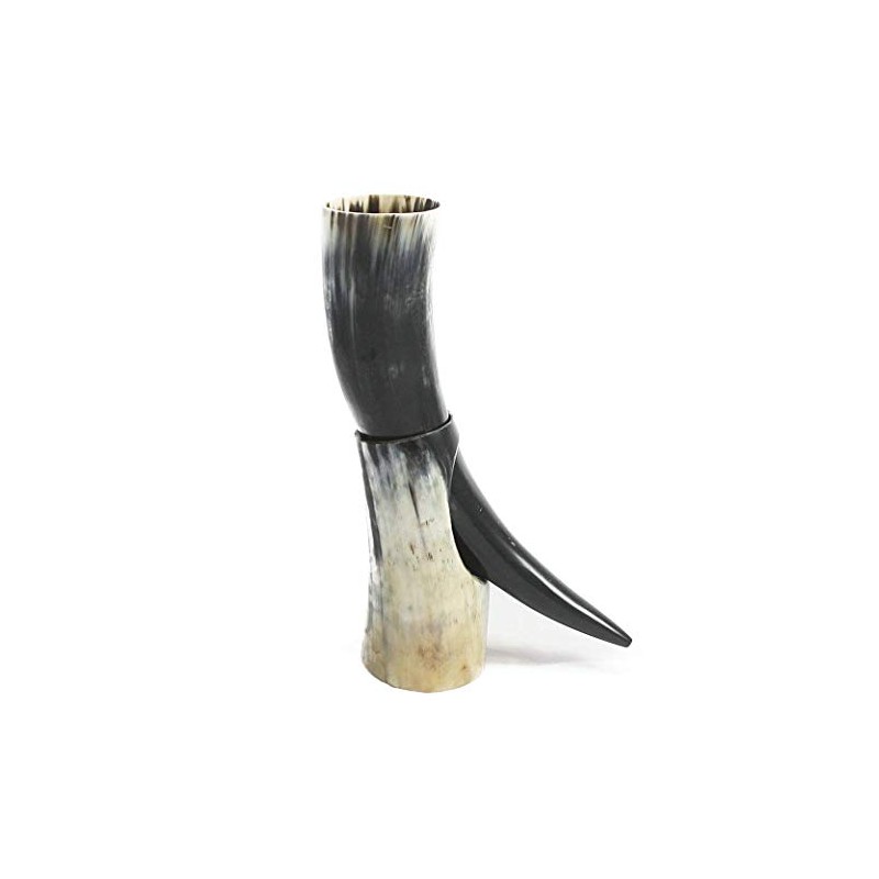 Large Natural Viking Usable Drinking Horn & Stand - Reenactment