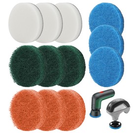 Sponge Cleaning Brush Set, Compatible with Bosch 6033, Dremel Versa, Various Pads for Cleaning, Kitchen Utensils, Tableware and Surface Care, Soft, Reusable, Washable, Pack of 12
