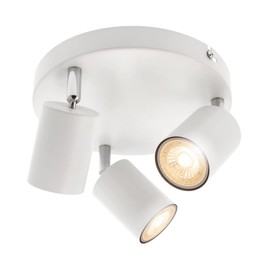 CGC Lighting Modern Contemporary Design Adjustable Heads GU10 Ceiling Spot Lights (White, Triple Round)