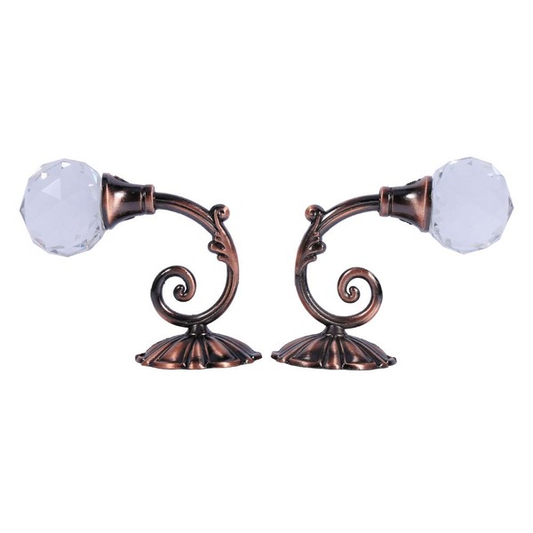 Pack of 2 Crystal Curtain Holders, Wall Mounted Curtain Tieback