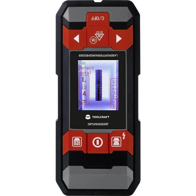 TOOLCRAFT Detector with Laser Rangefinder LDM D30 Suitable for Non-ferrous